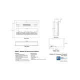 Touchstone Sideline 45-Inch Built-In/Wall Mounted Electric Fireplace dimensional drawing