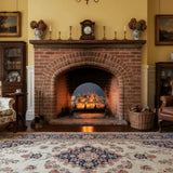 Touchstone Burnbrite Below Mantel and Cabinets at the Sides