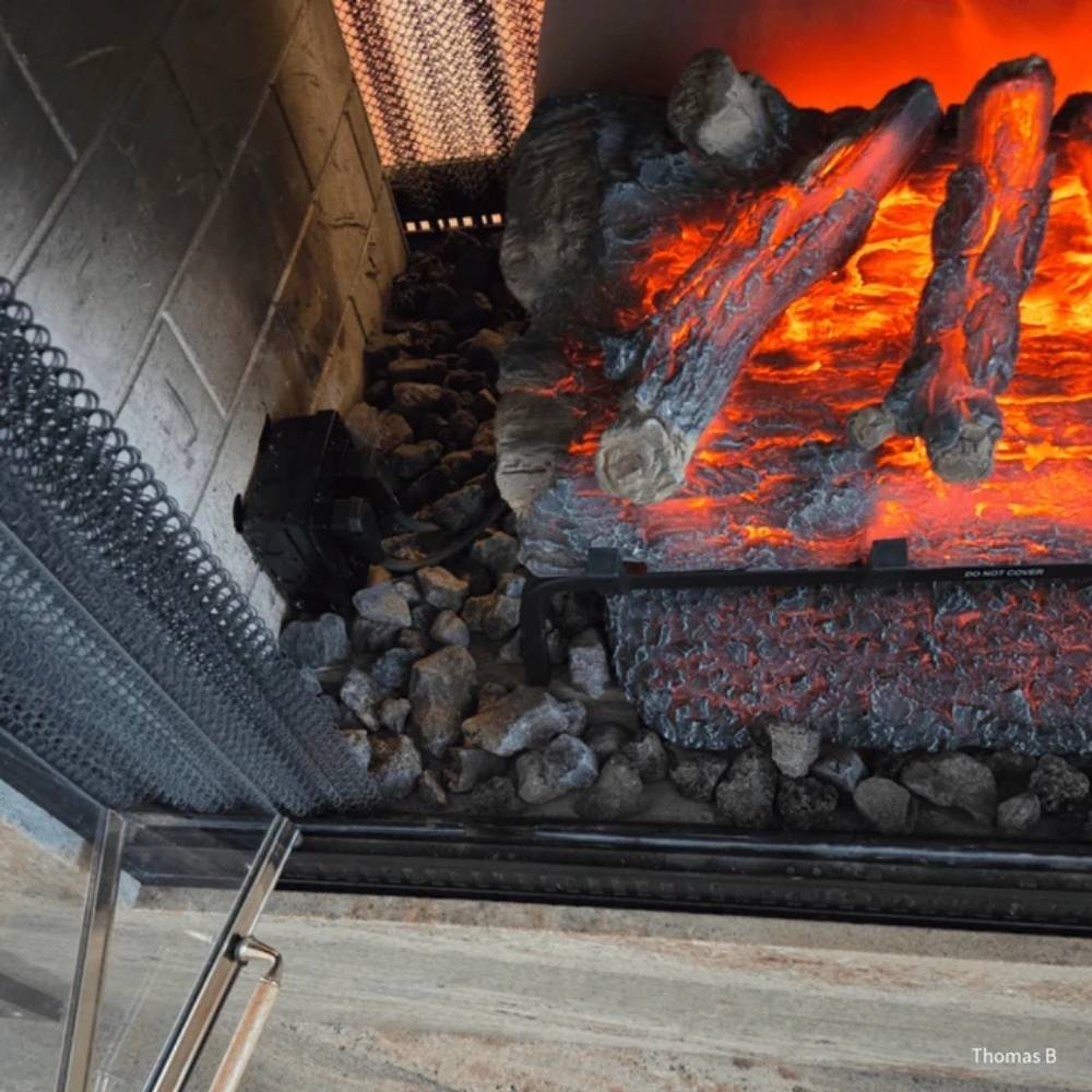 Touchstone Burnbrite Oak Logs and Ember Bed Up Close