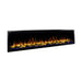 Side view of Touchstone Sideline Elite Pro 72-inch Smart Electric Fireplace with yellow flames