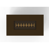 warming trends aon r60 rectangular fire pit table in bronze, top view