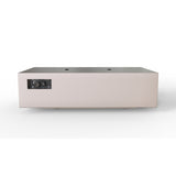 warming trends aon r60 rectangular fire pit table in sand pebble, side view