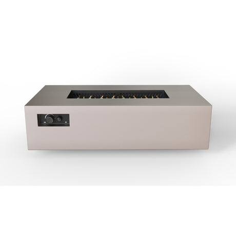 warming trends aon r60 rectangular fire pit table in sand pebble