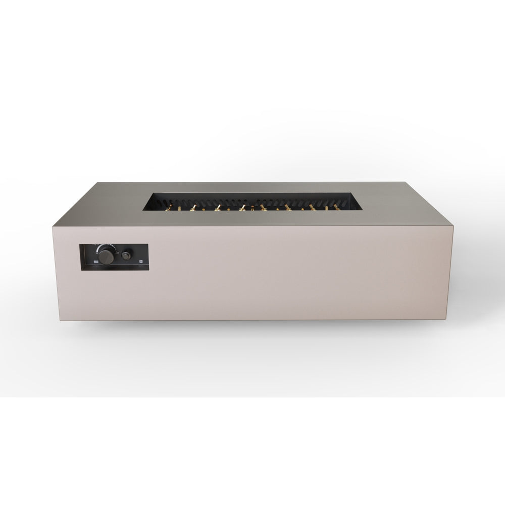 warming trends aon r60 rectangular fire pit table in sand pebble