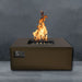 warming trends bronze square fire pit with gray background