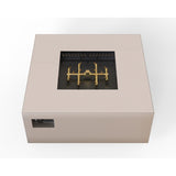 warming trends sand pebble square fire pit with brass burner and recessed controls