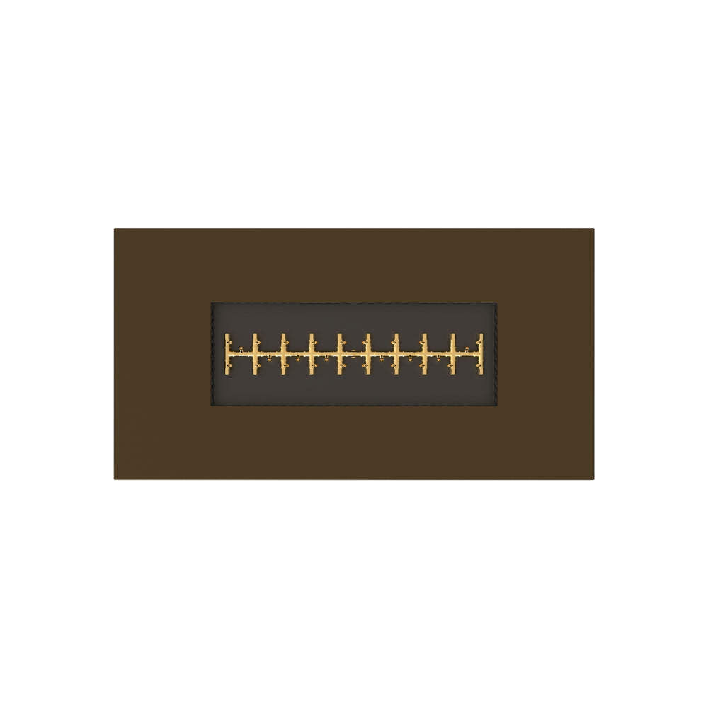 warming trends aon r72 rectangular fire pit table in bronze, top view