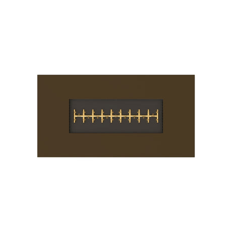 warming trends aon r72 rectangular fire pit table in bronze, top view