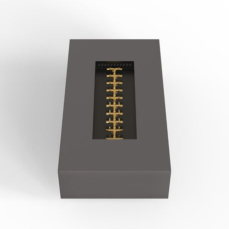 warming trends aon r72 rectangular fire pit table in charcoal with brass burner