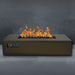 warming trends aon r72 rectangular fire pit table in bronze with gray backdrop