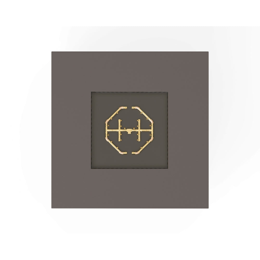 warming trends aon charcoal square fire table, top view