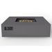 warming trends aon charcoal square fire table with gray background with recessed controls and brass burner