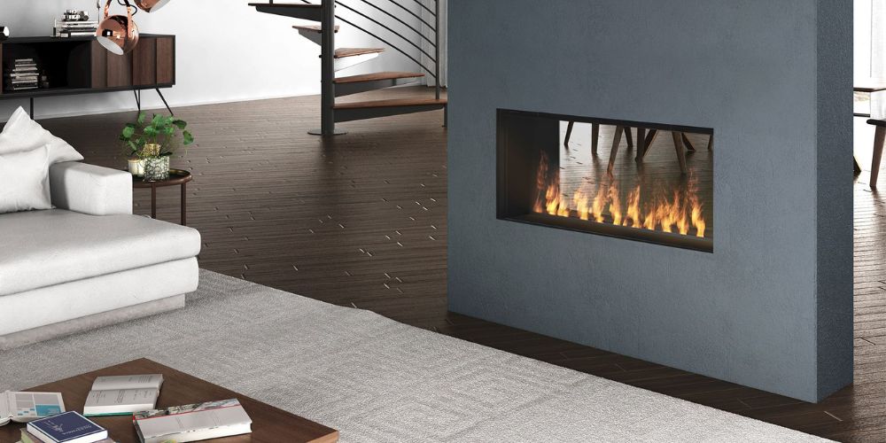 Water vapor fireplaces with heaters