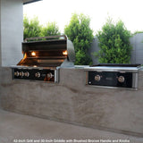 Wildfire 42-Inch Grill and 30-Inch Griddle with Brushed Bronze Handle and Knobs