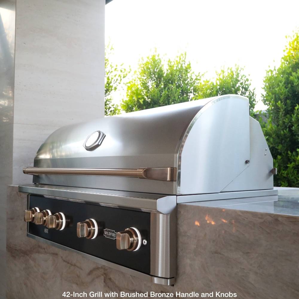 Wildfire 42-Inch Grill with Brushed Bronze Handle and Knobs