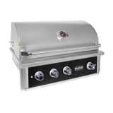 Wildfire Ranch PRO 36-Inch 3-Burner Built-In Gas Grill in Black Stainless Steel Angled View