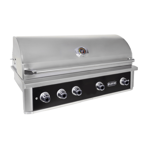 Wildfire Ranch PRO 42-Inch 4-Burner Built-In Gas Grill in Black Stainless Steel Angled View
