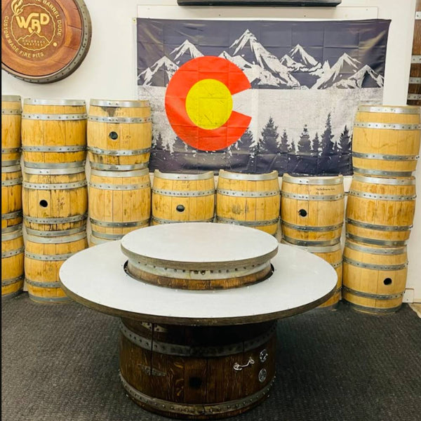 Wine Barrel Dude Coffee Table  with Lid