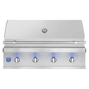 American Made Grills Atlas 42-Inch Built-In Gas Grill front view with four lighted control knobs