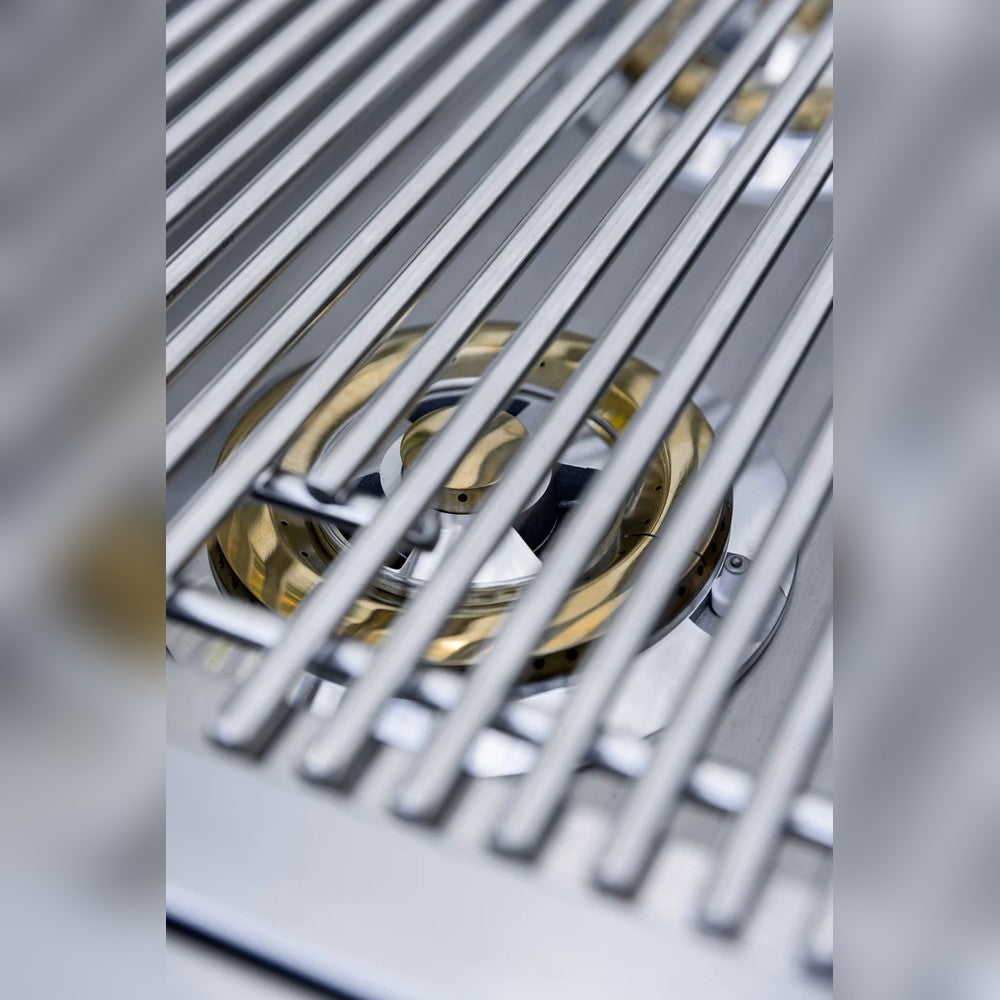 American Made Grills Atlas Double Side Burner burner close-up under the stainless steel grate