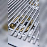 American Made Grills Atlas Double Side Burner burner close-up under the stainless steel grate
