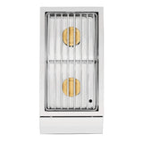 American Made Grills Encore Double Side Burner top view of two brass burners under stainless steel grate