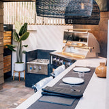 American Made Grills Estate 42-Inch Built-In Gas Grill in an outdoor kitchen