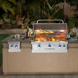 Grilling meat and vegetables on the American Outdoor Grill L 30" Gas Grill