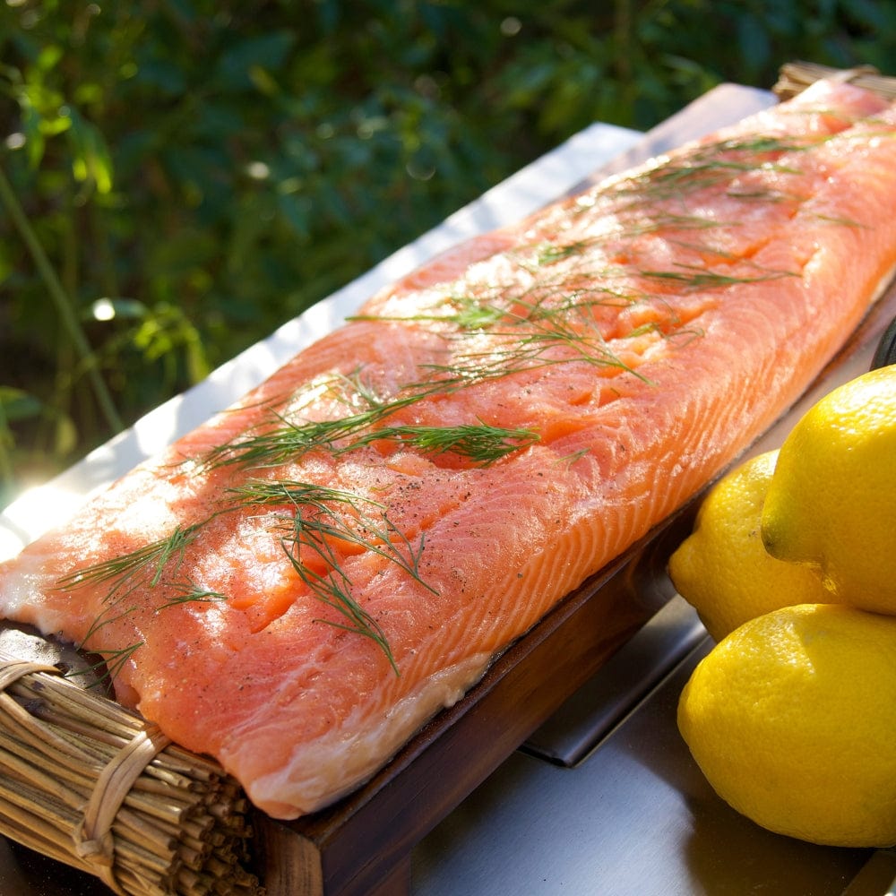salmon to be grilled on the American Outdoor Grill L 30" Gas Grill