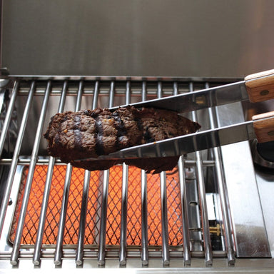 searing steaks on the infrared burner