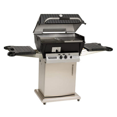 Broilmaster Slow Cooker Q3X Free Standing Aluminum Gas Grill with stainless steel cart