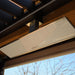 White Bromic Platinum Smart-Heat Electric Heater mounted beneath a pergola