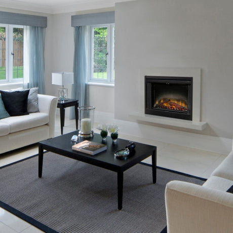 Dimplex 33-Inch Deluxe Built-in Electric Firebox on a transitional living space