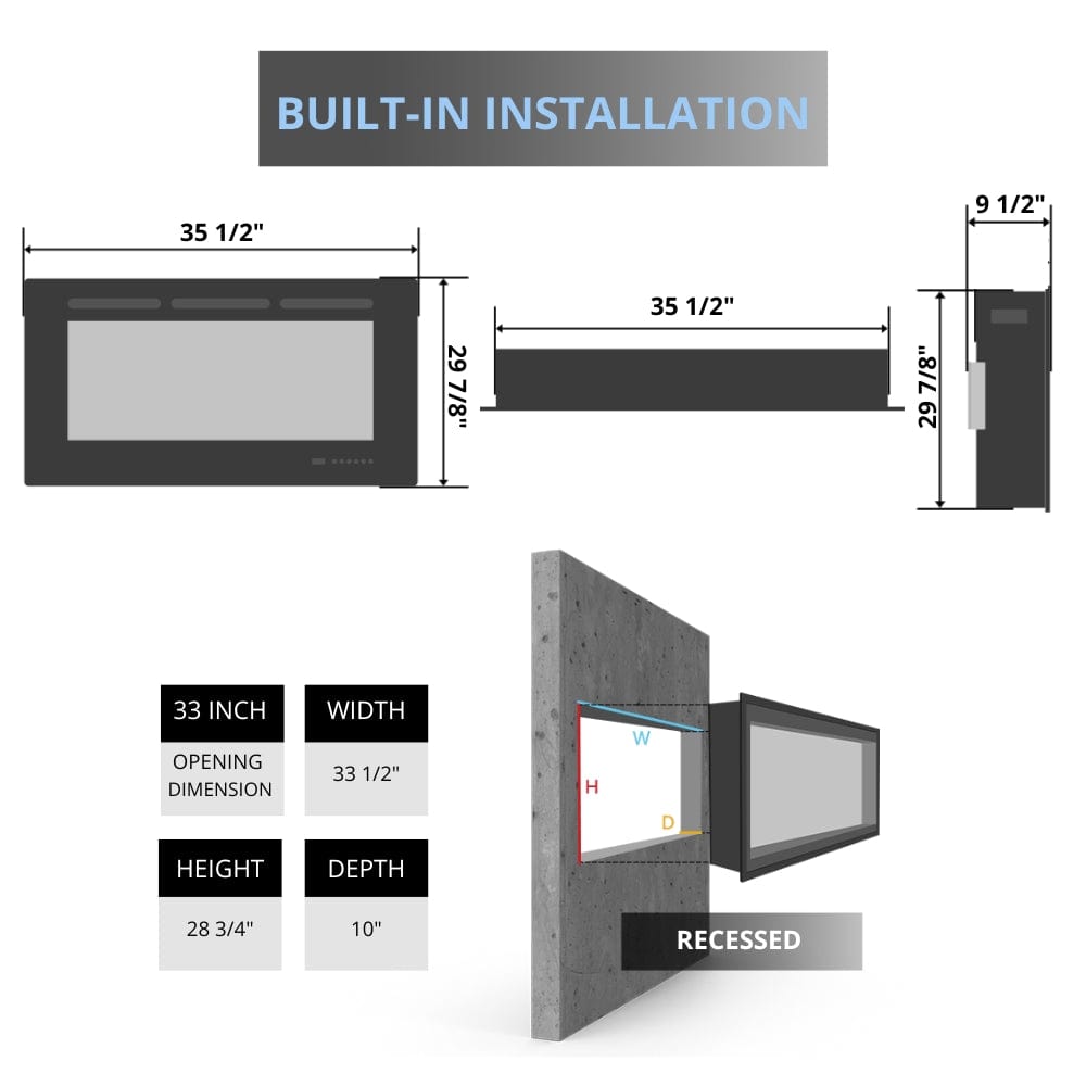 Dimplex BFSL33 33-Inch Slim Line Electric Firebox — Modern Blaze