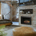 Dimplex 45-Inch Deluxe Built-in Electric Firebox in an industrial living space