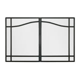 Swing glass door with black accents front view