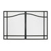 Swing glass door with black accents front view