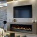 Dimplex Ignite Evolve 74-Inch Built-In Linear Electric Fireplace installed under a tv
