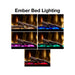 ember bed lighting with driftwood logs