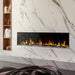 Dimplex Ignite XL Bold 74-Inch Electric Fireplace at a marble wall