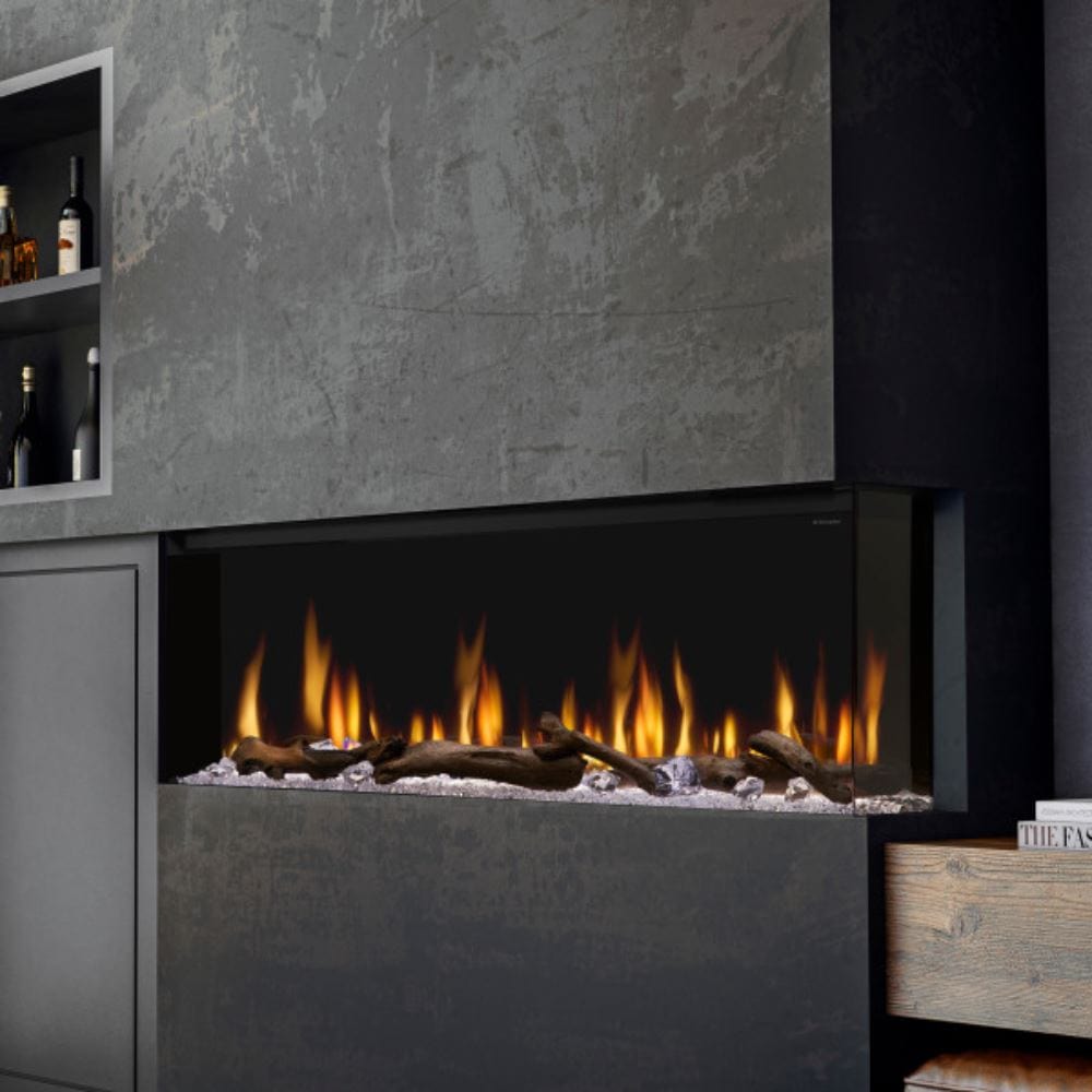 Dimplex Ignite XL Bold 60-Inch Electric Fireplace on a sleek black wall