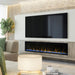Dimplex IgniteXL 74-Inch Built-in Electric Fireplace installed below a tv
