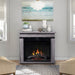 dimplex morgan freestanding fireplace in a light and airy living room