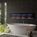 Dimplex Opti-Myst 86-Inch Linear Smart Vapor Fireplace in a bathroom