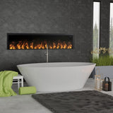 Dimplex Opti-Myst 66-Inch Linear Smart Vapor Fireplace  in a bathroom