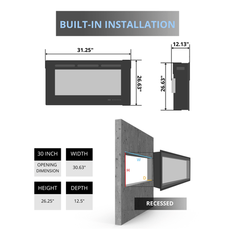 Dimplex Revillusion 30-Inch Firebox Specs