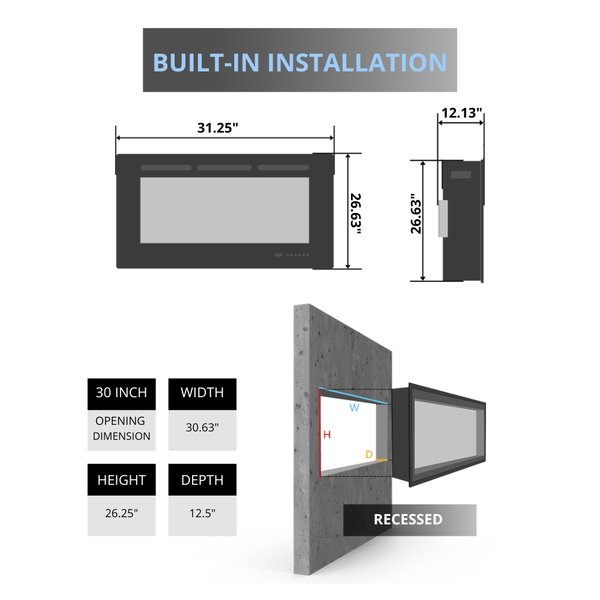 Dimplex Revillusion 30-Inch Firebox Specs