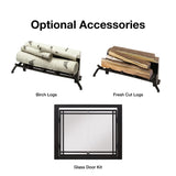 optional birch/fresh cut logs and glass door kit