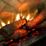 close up on the realistic logs of dimplex revillusion