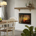 dimplex revillusion 36-inch built-in electric firebox in a dining room